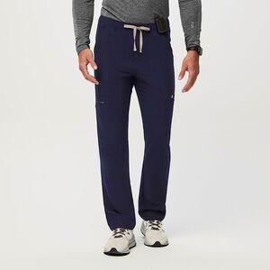 FIGS Cairo Cargo Scrub Pants Navy 9 Pockets Zipper Fly Straight Leg Classic Fit